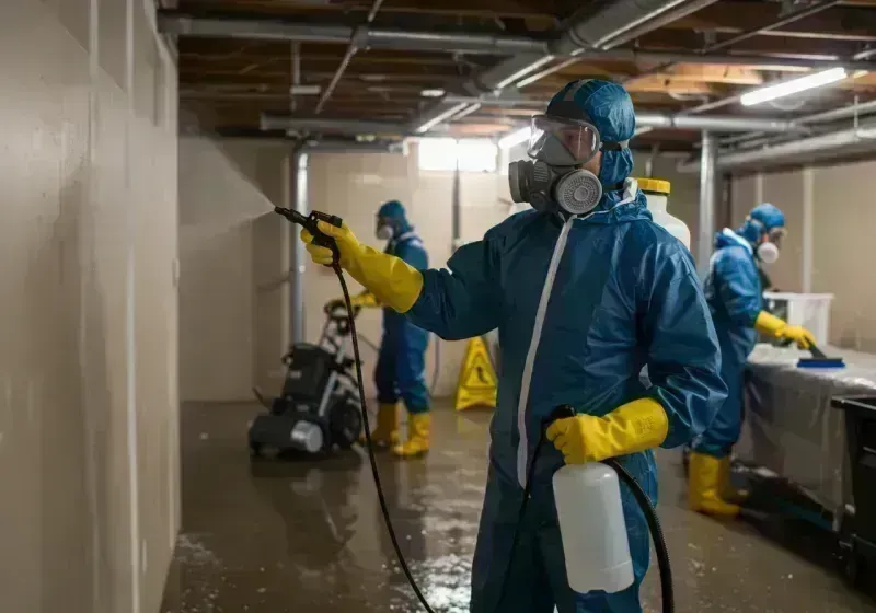 Basement Sanitization and Antimicrobial Treatment process in East Greenwich, RI